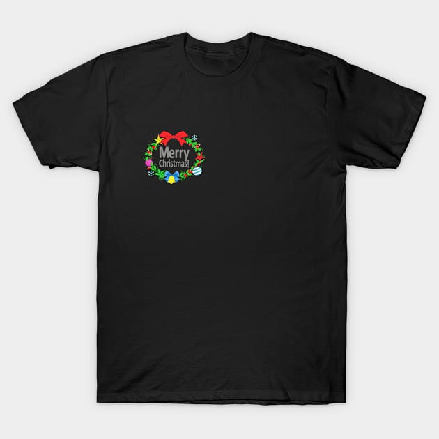 merry christmas ornaments - black T-Shirt by persa